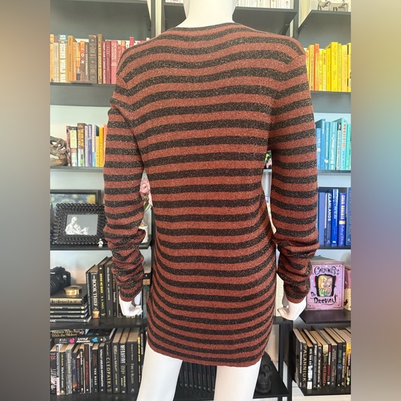 Who What Wear Black and Copper Striped Sweater Dress with Gold flecks Throughout - Picture 8 of 8